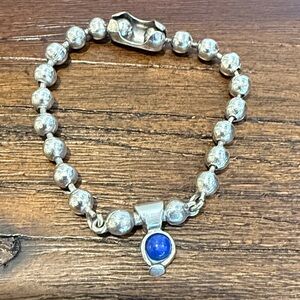UNO de 50 Silver Bracelet with Blue Accent